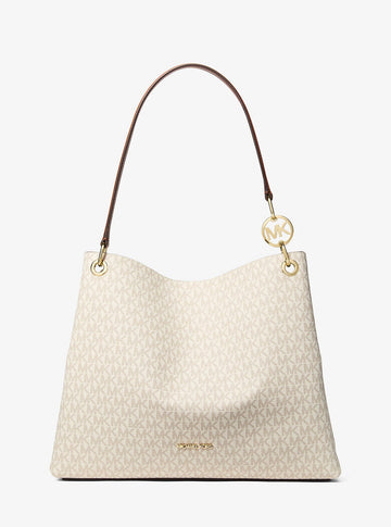 Christina Large Signature Logo Shoulder Bag Vanilla Vanilla