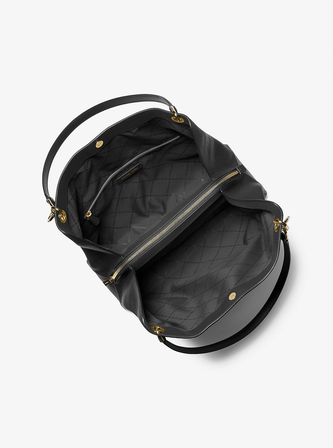 Christina Large Pebbled Leather Shoulder Bag Black Black