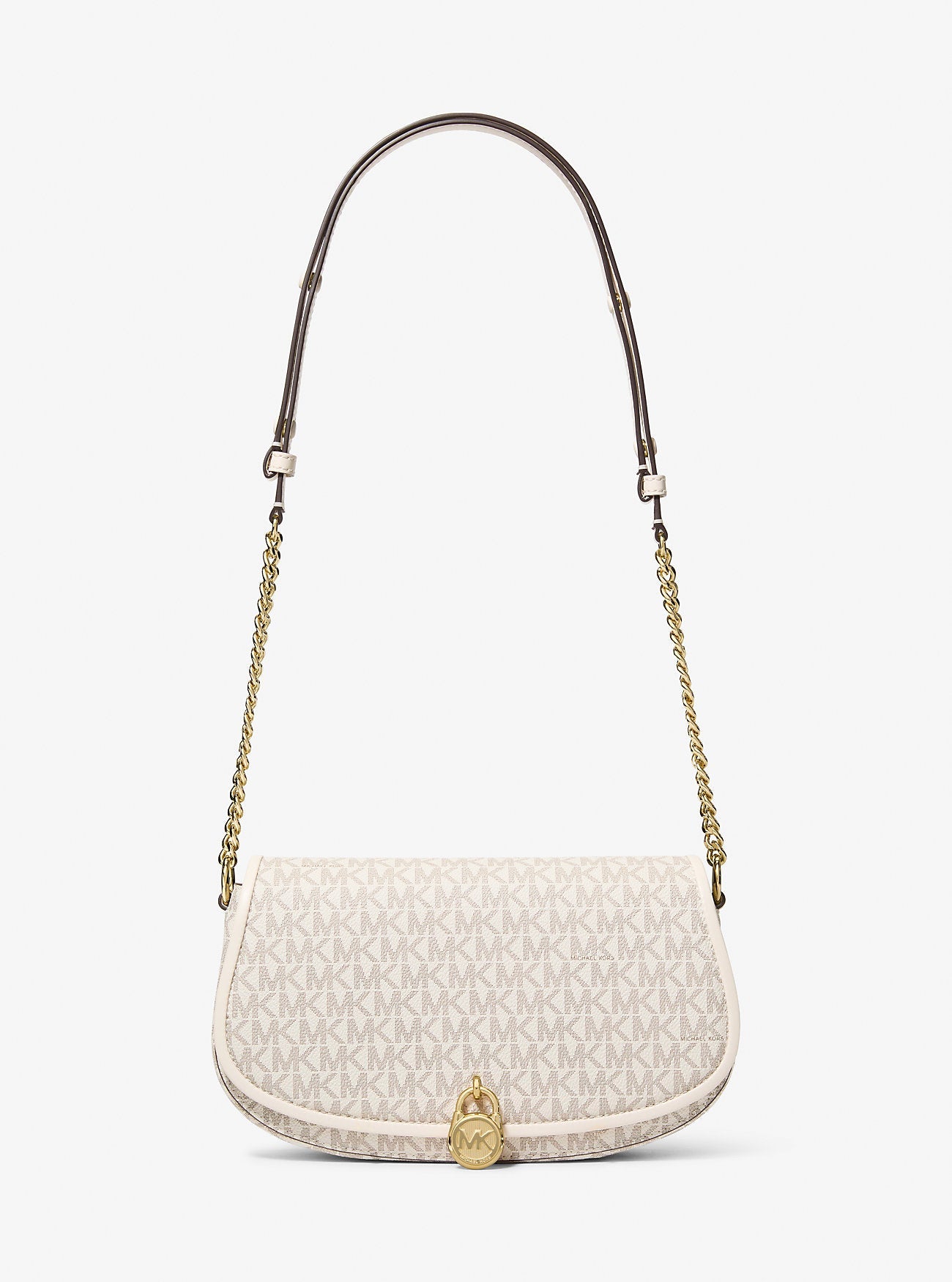 Mila Medium Signature Logo Messenger Bag Lt Crm Multi Lt Crm Multi