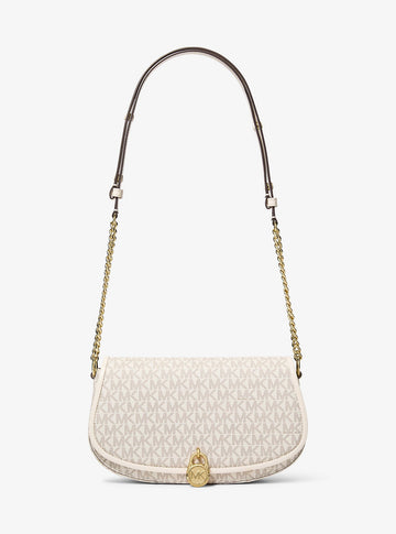 Mila Medium Signature Logo Messenger Bag Lt Crm Multi Lt Crm Multi