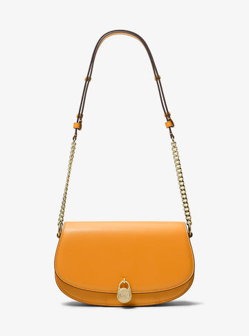 Mila Medium Leather Messenger Bag Pop Orange Pop Orange