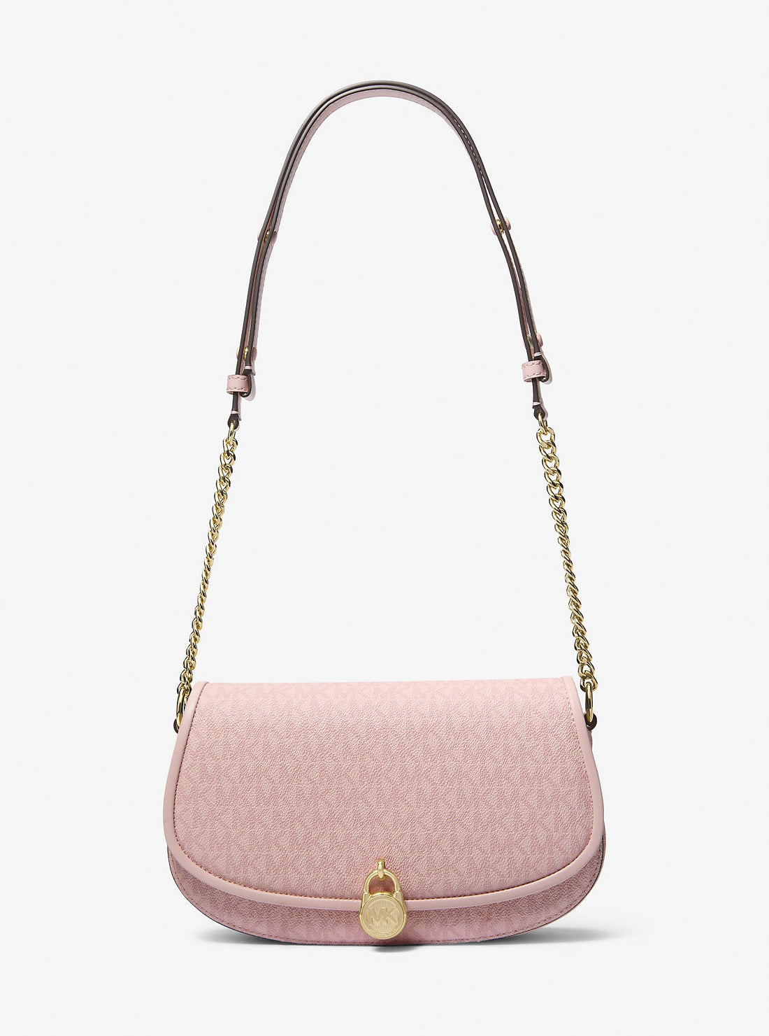 Mila Medium Signature Logo Messenger Bag Powder Blush Powder Blush
