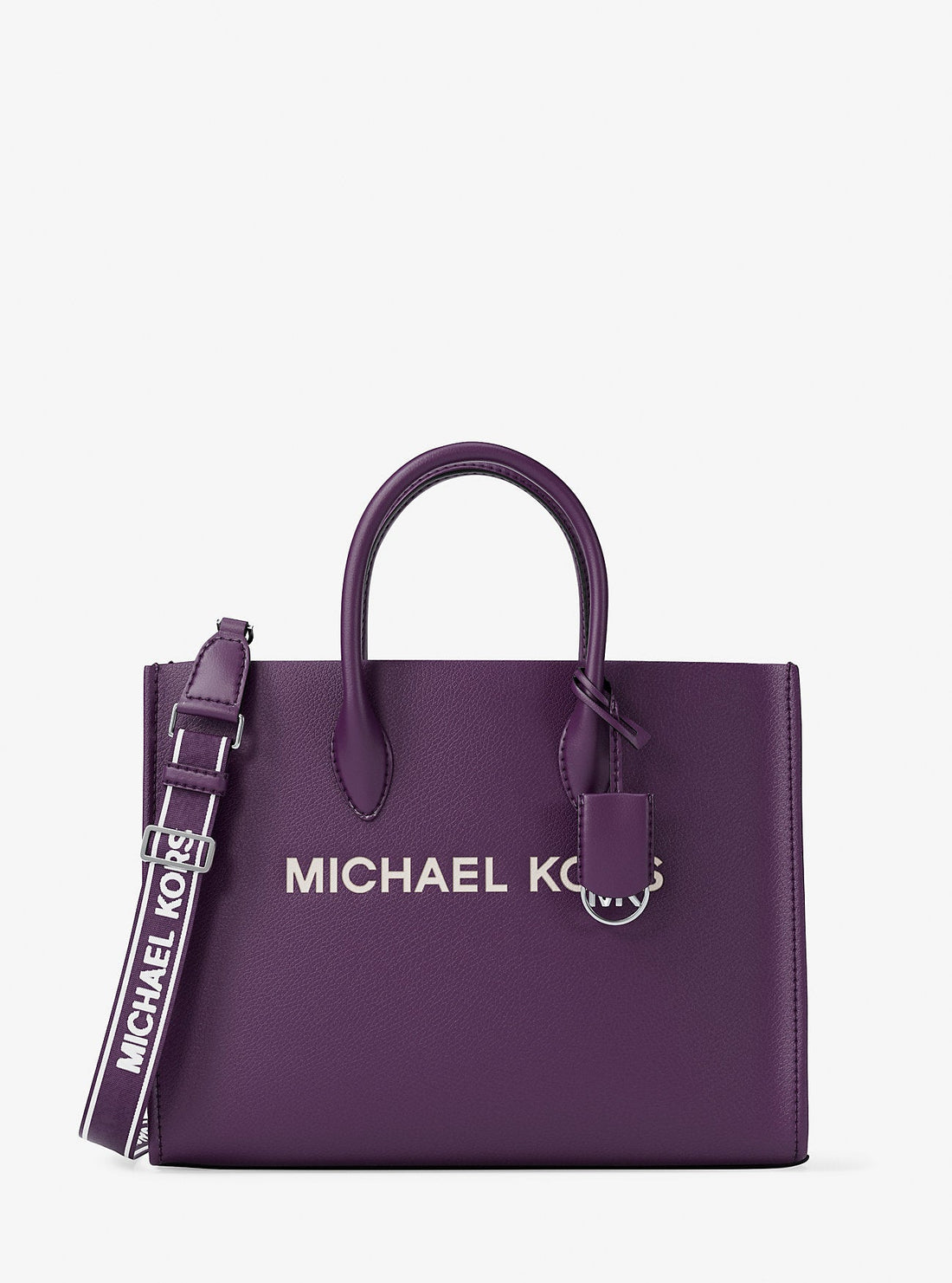 Mirella Medium Pebbled Leather Tote Bag Purple Purple