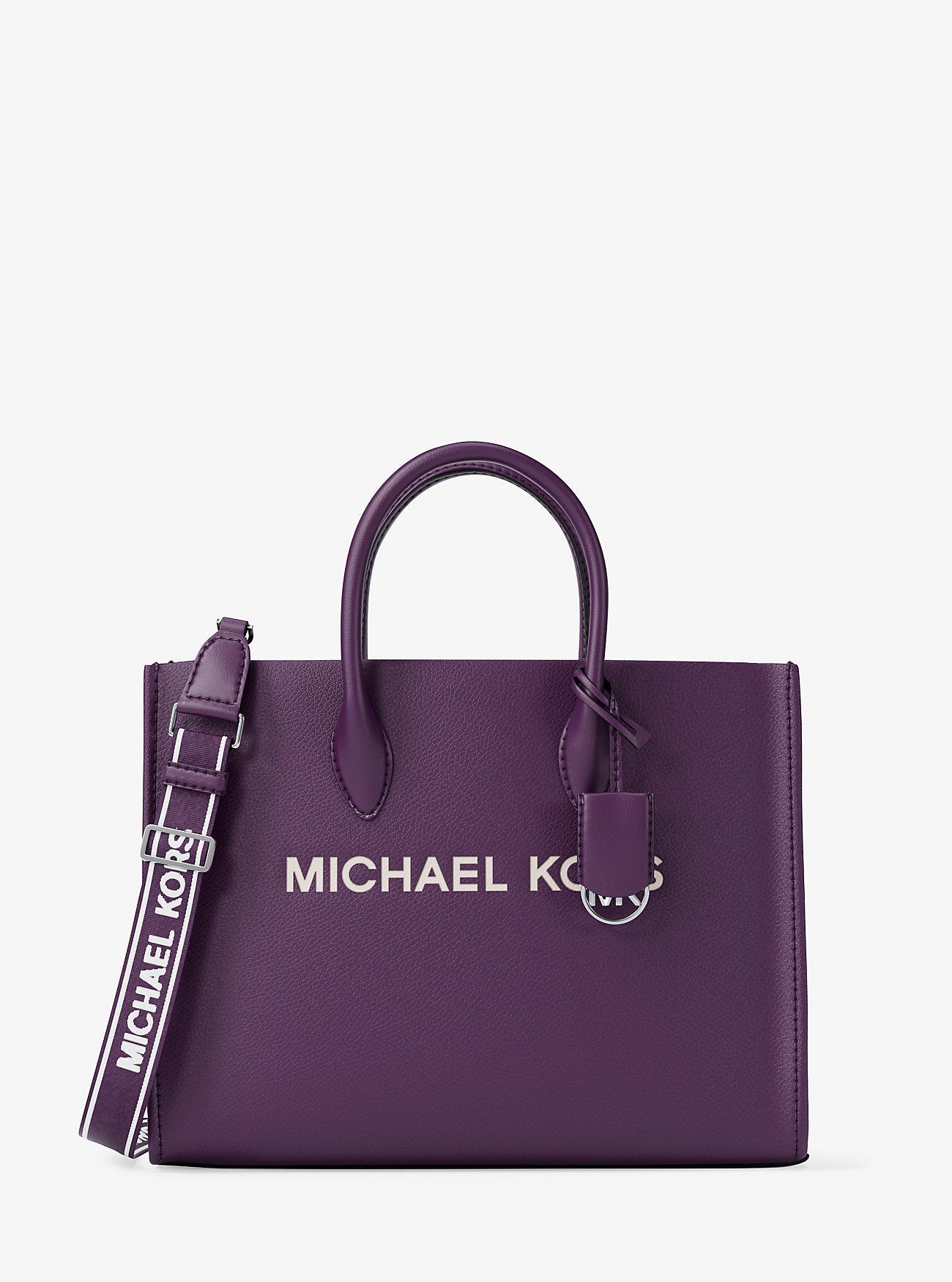 Mirella Medium Pebbled Leather Tote Bag Purple Purple