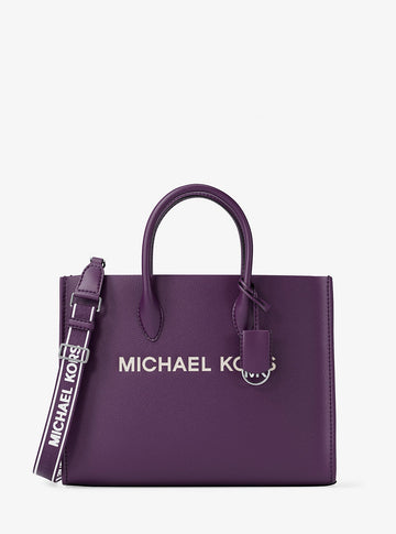 Mirella Medium Pebbled Leather Tote Bag Purple Purple