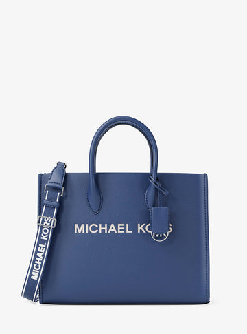 Mirella Medium Pebbled Leather Tote Bag Galaxy Blue Galaxy Blue