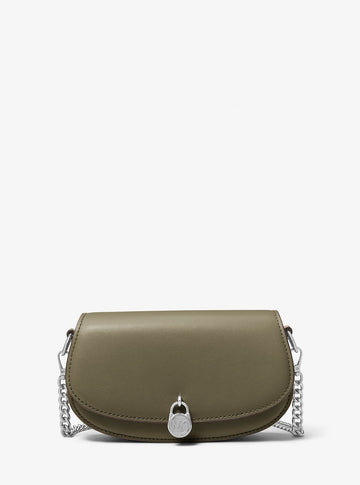 Mila Small Leather Convertible Crossbody Bag Olive Olive