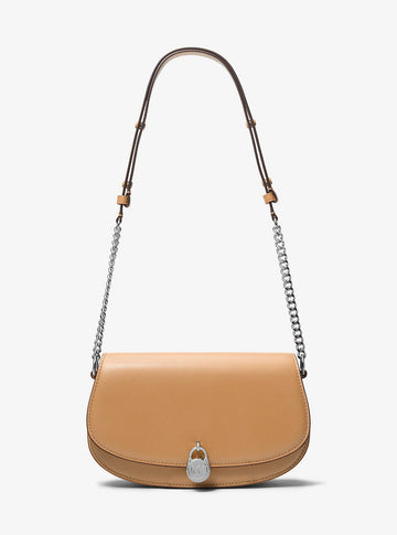 Mila Medium Leather Messenger Bag Peanut Peanut