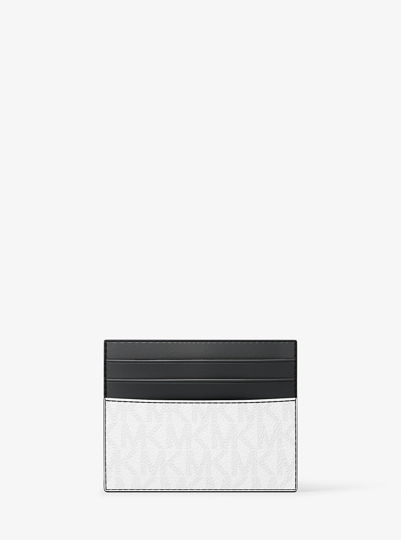 Cooper Striped Signature Logo Card Case Silver Silver