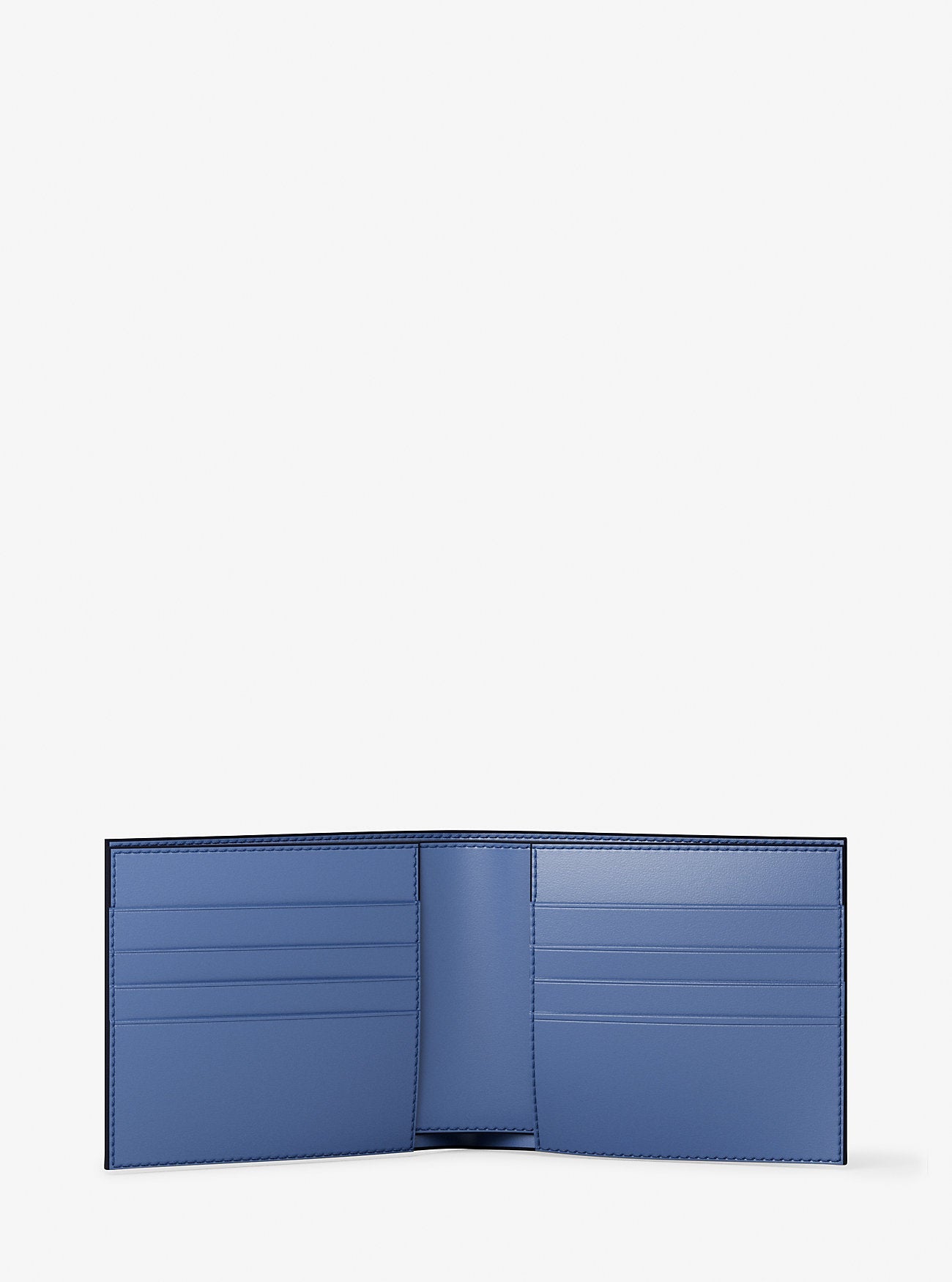 Pebbled Leather Billfold Wallet and Signature Logo Card Case Gift Set Galaxy Blue Galaxy Blue