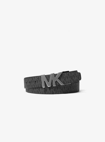 Reversible Signature Logo and Leather Belt Brown-Black Brown-Black
