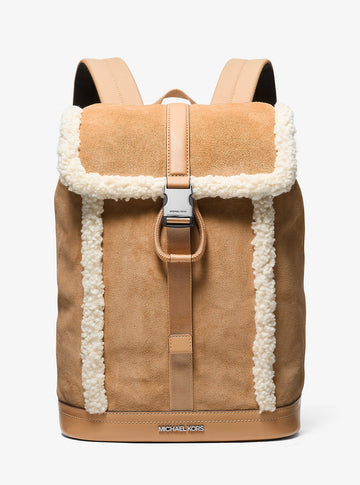 Cooper Suede and Sherpa Backpack Peanut Peanut