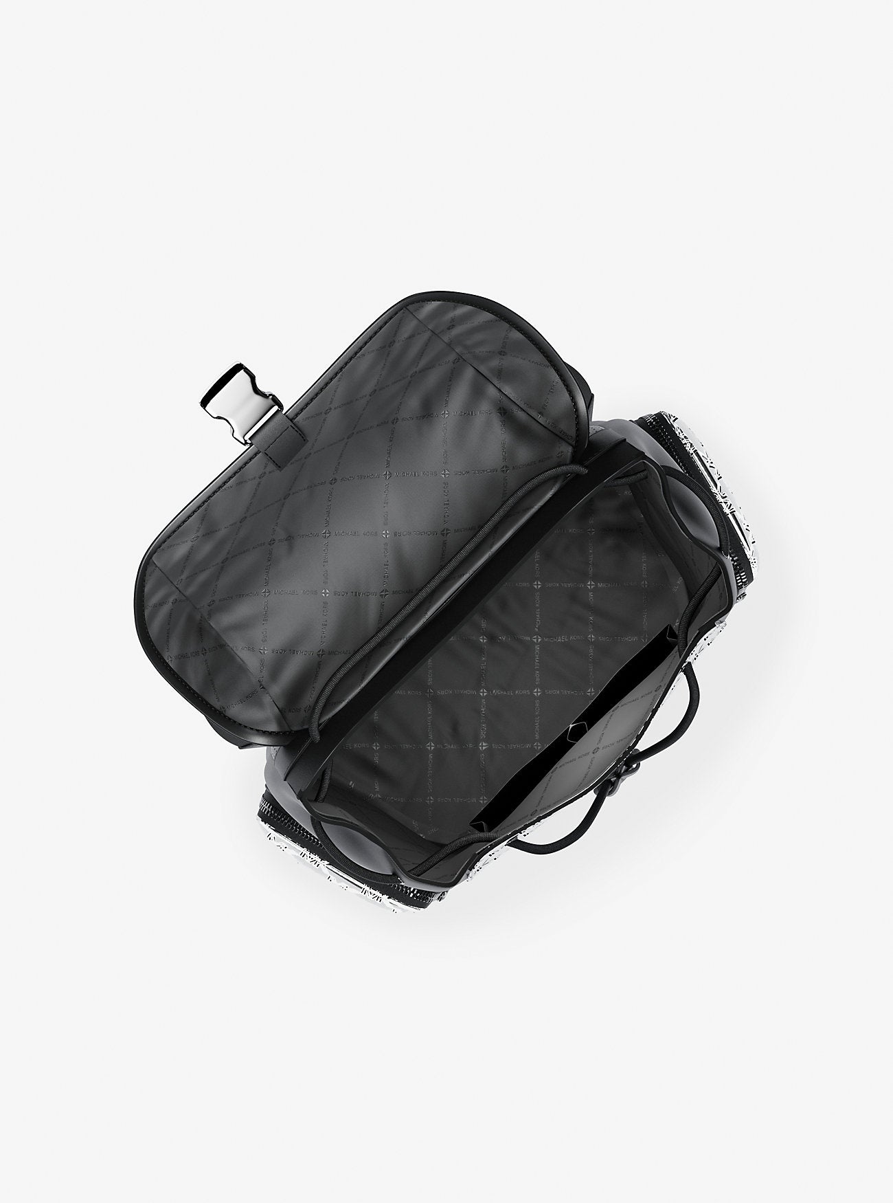 Cooper Medium Metallic Logo Debossed Backpack Silver Silver
