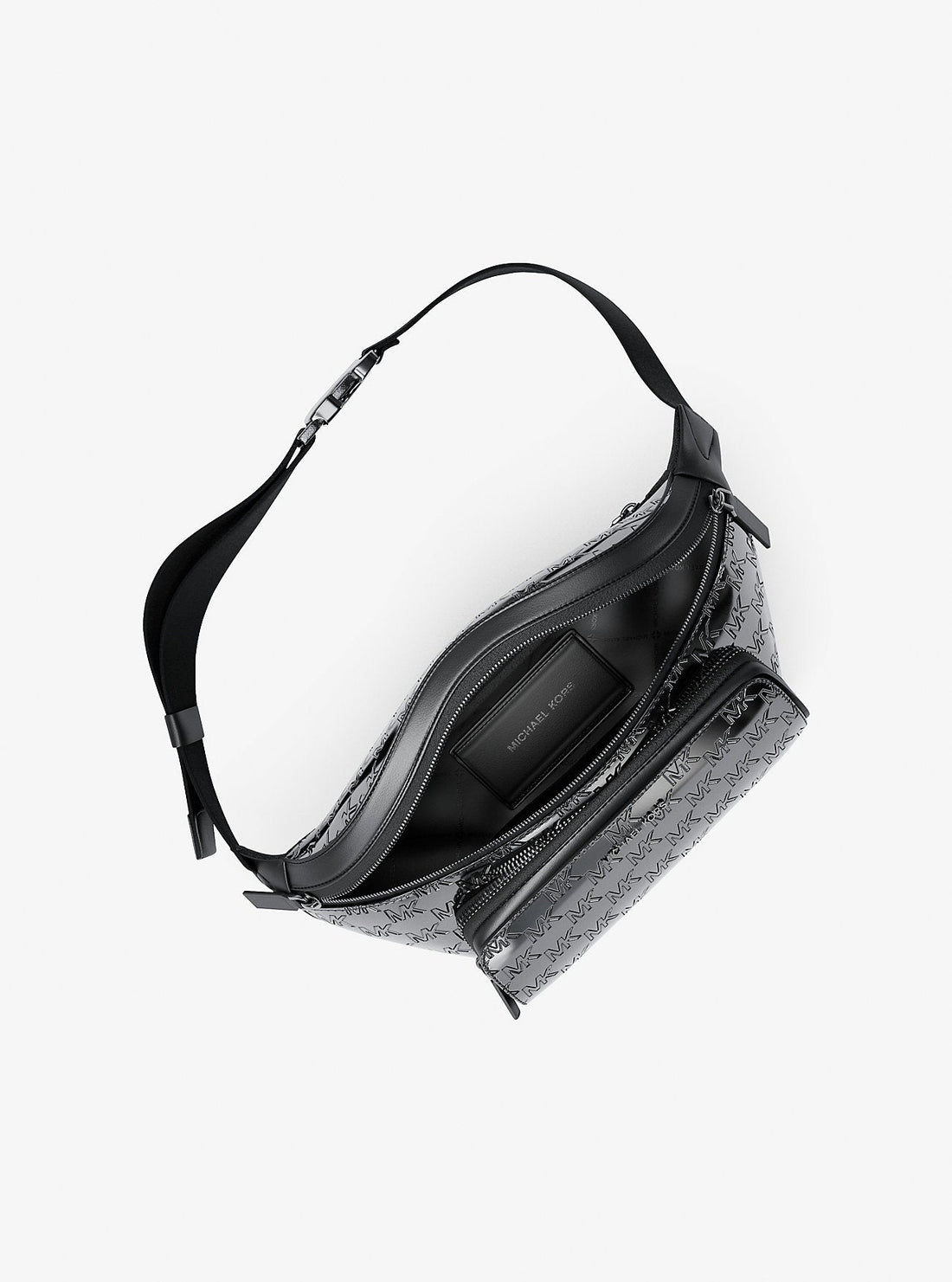 Cooper Medium Metallic Logo Debossed Utility Sling Pack Black Black