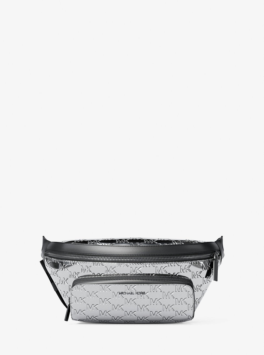 Cooper Medium Metallic Logo Debossed Utility Sling Pack Silver Silver
