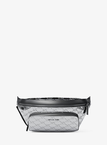 Cooper Medium Metallic Logo Debossed Utility Sling Pack Silver Silver