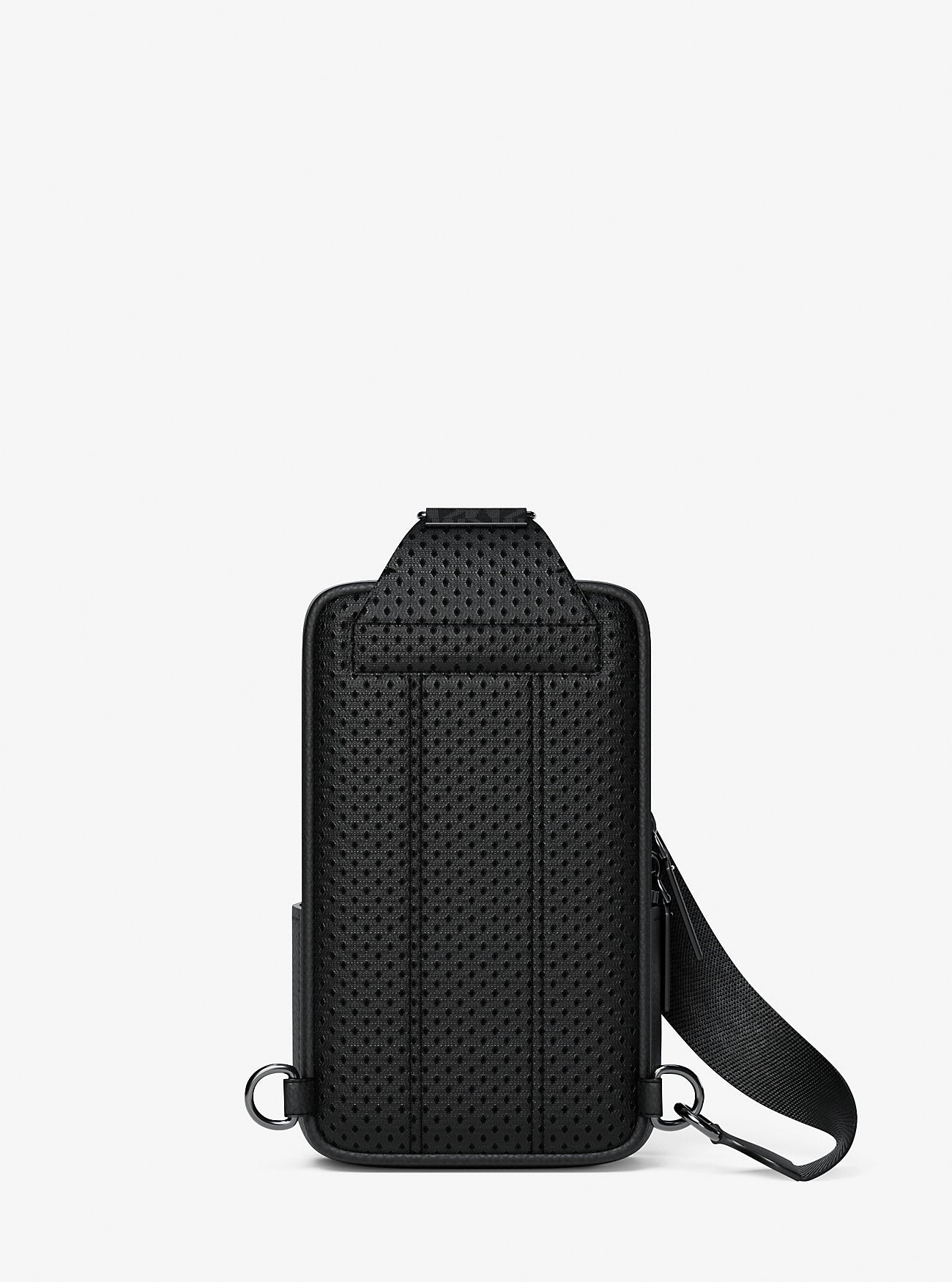 Cooper Pebbled Leather and Signature Logo Sling Pack with Pouch Black Black