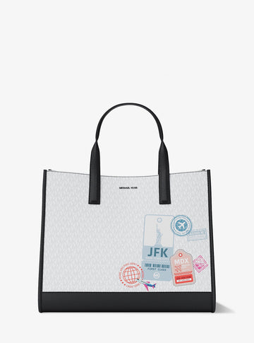 Cooper Medium Embellished Signature Logo Tote Bag Bright Wht Bright Wht