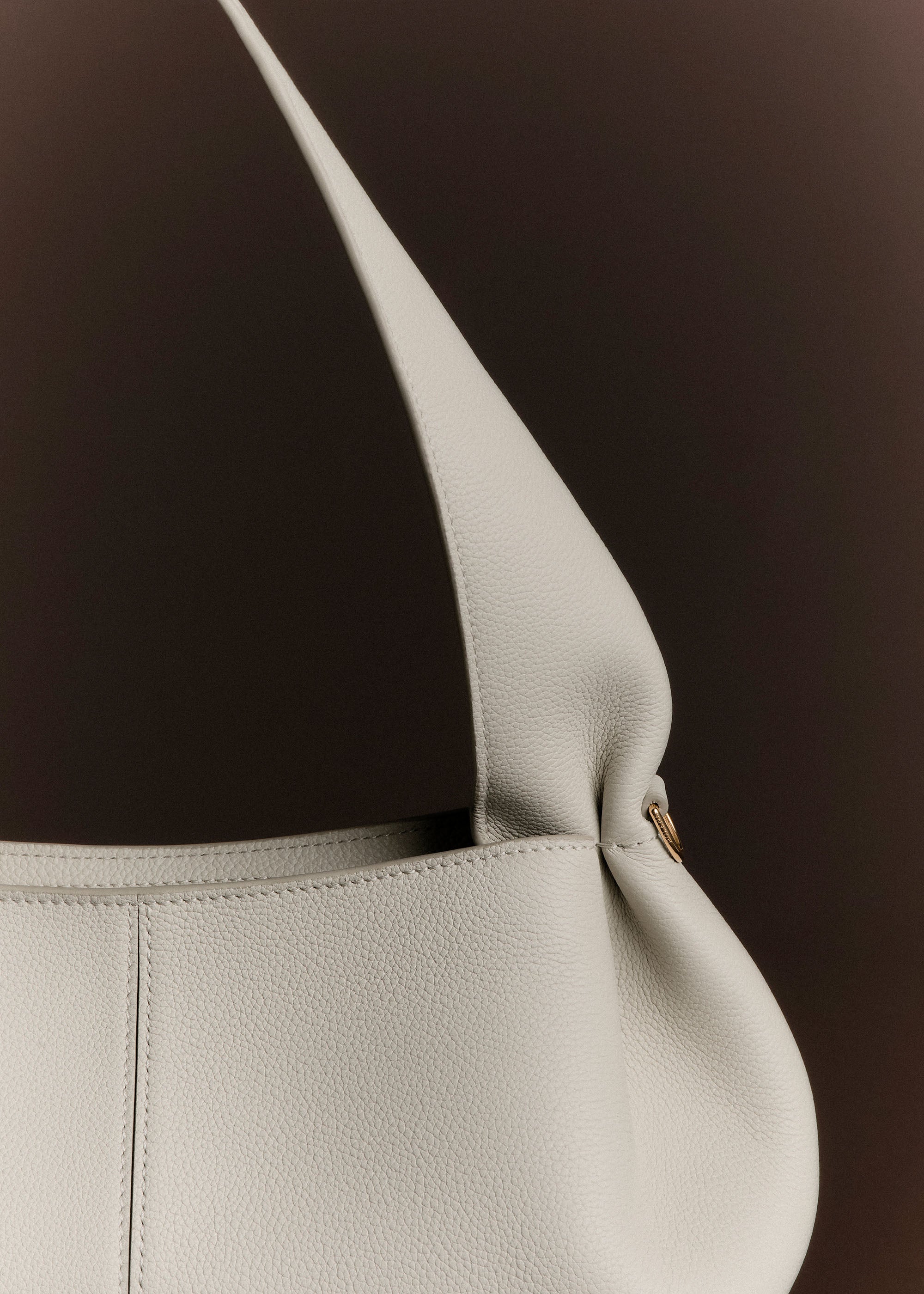 Polene Numero Neuf East West Textured Chalk