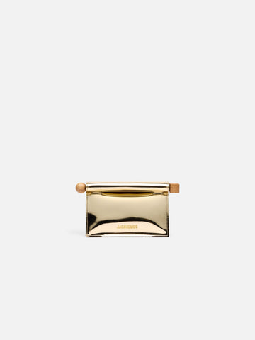 Jacquemus The Small Rond CarreClutch Mini Take-Away Pouch Bag Gold