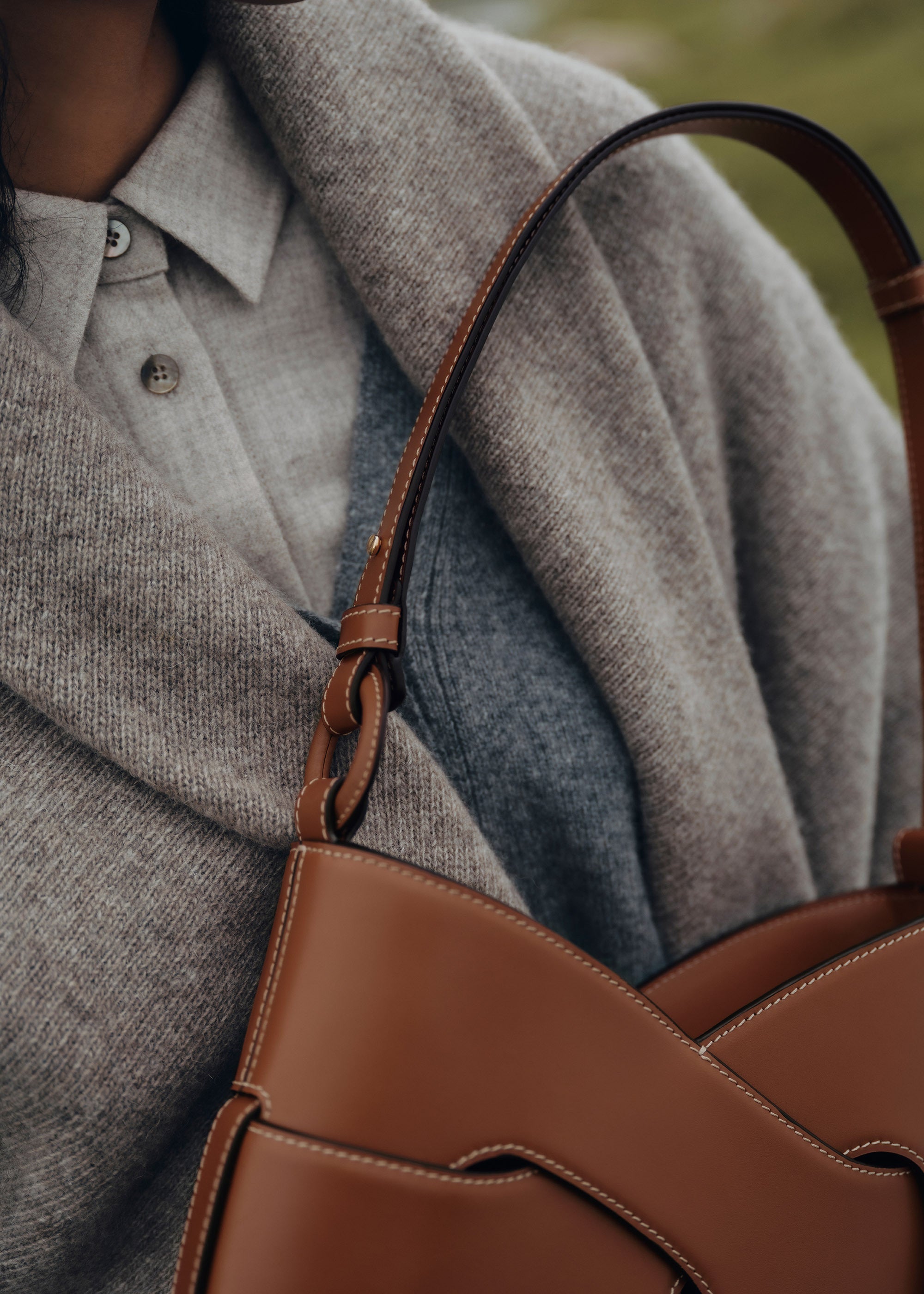 Polene Nodde Hobo Smooth Cognac