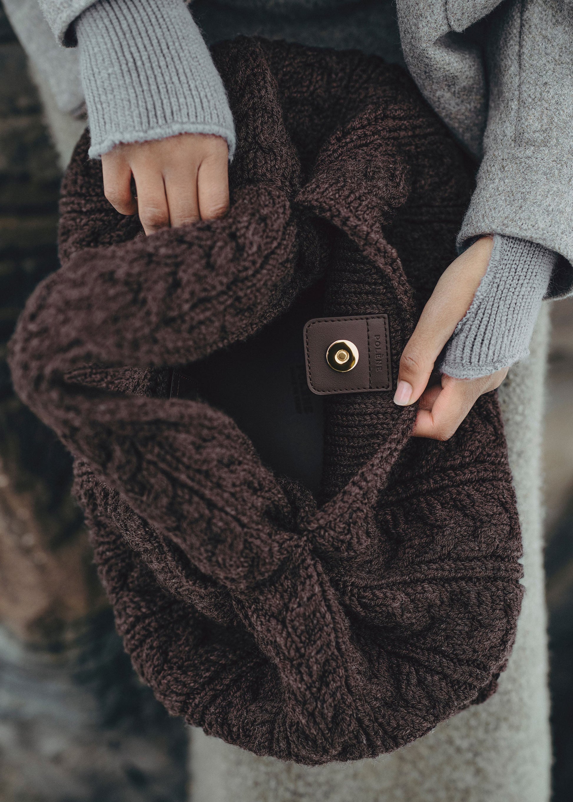 Polene Numero Neuf Large Merino Ebony