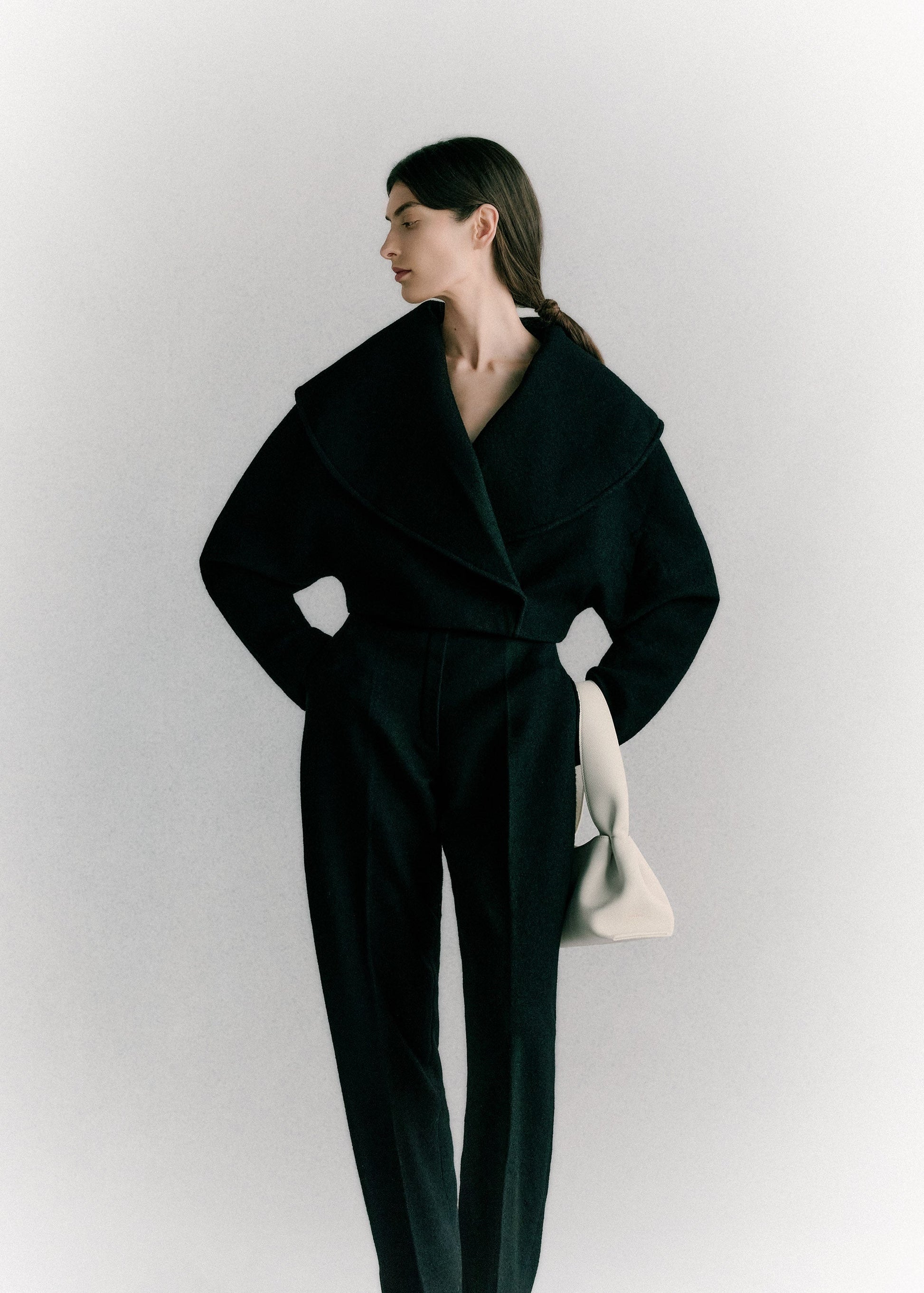 Polene Numero Neuf East West Textured Chalk