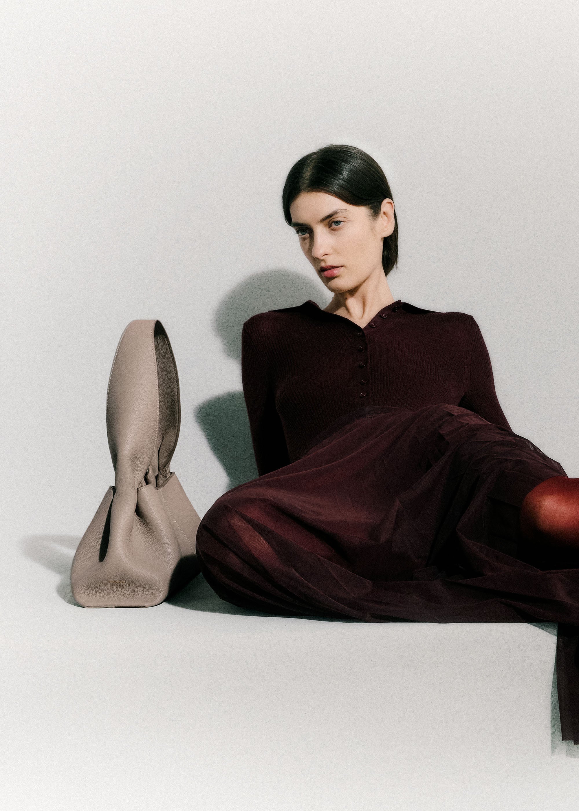 Polene Numero Neuf East West Textured Taupe