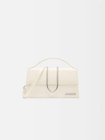 Jacquemus The Large Bambino Structured Shoulder-Bag In Brushed, Shiny Calf Leather Light Ivory