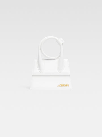 Jacquemus The Knot Chiquito Extendable Top Handle That Can Be Wrapped And Snapped Closed White