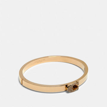 Coach Pave Signature Hinged Bangle Gold