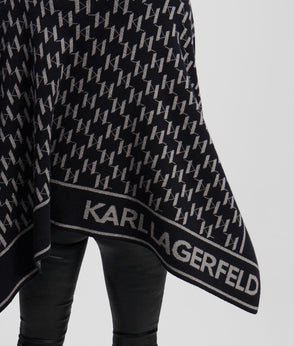KarlLagerfeld Kessential Monogram Hard Trolley Case All Over Monogram Pattern Black