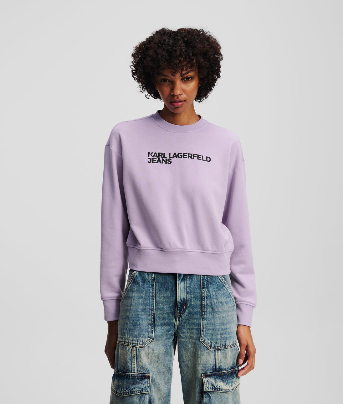 KarlLagerfeld Klj Box Logo Half-Moon Shoulder Bag Lavendula