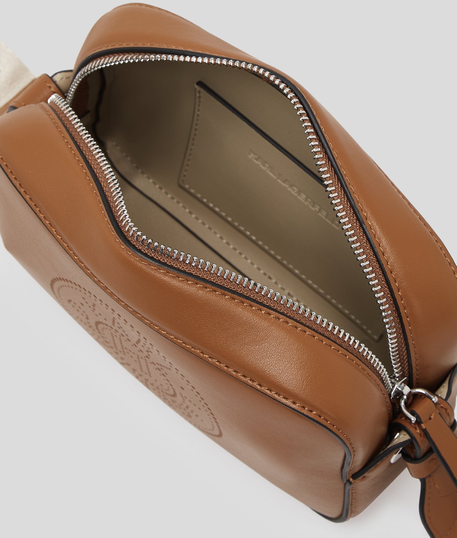 KarlLagerfeld Kcircle Perforated Crossbody Bag Dark Tan