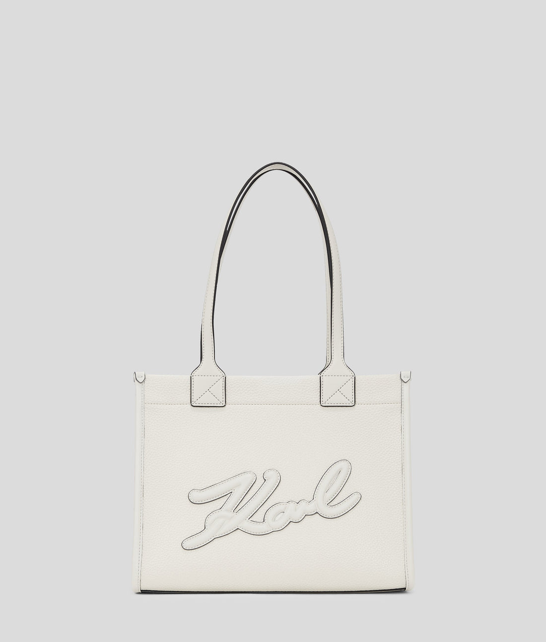 KarlLagerfeld Kskuare Grainy Medium Tote Bag Off White