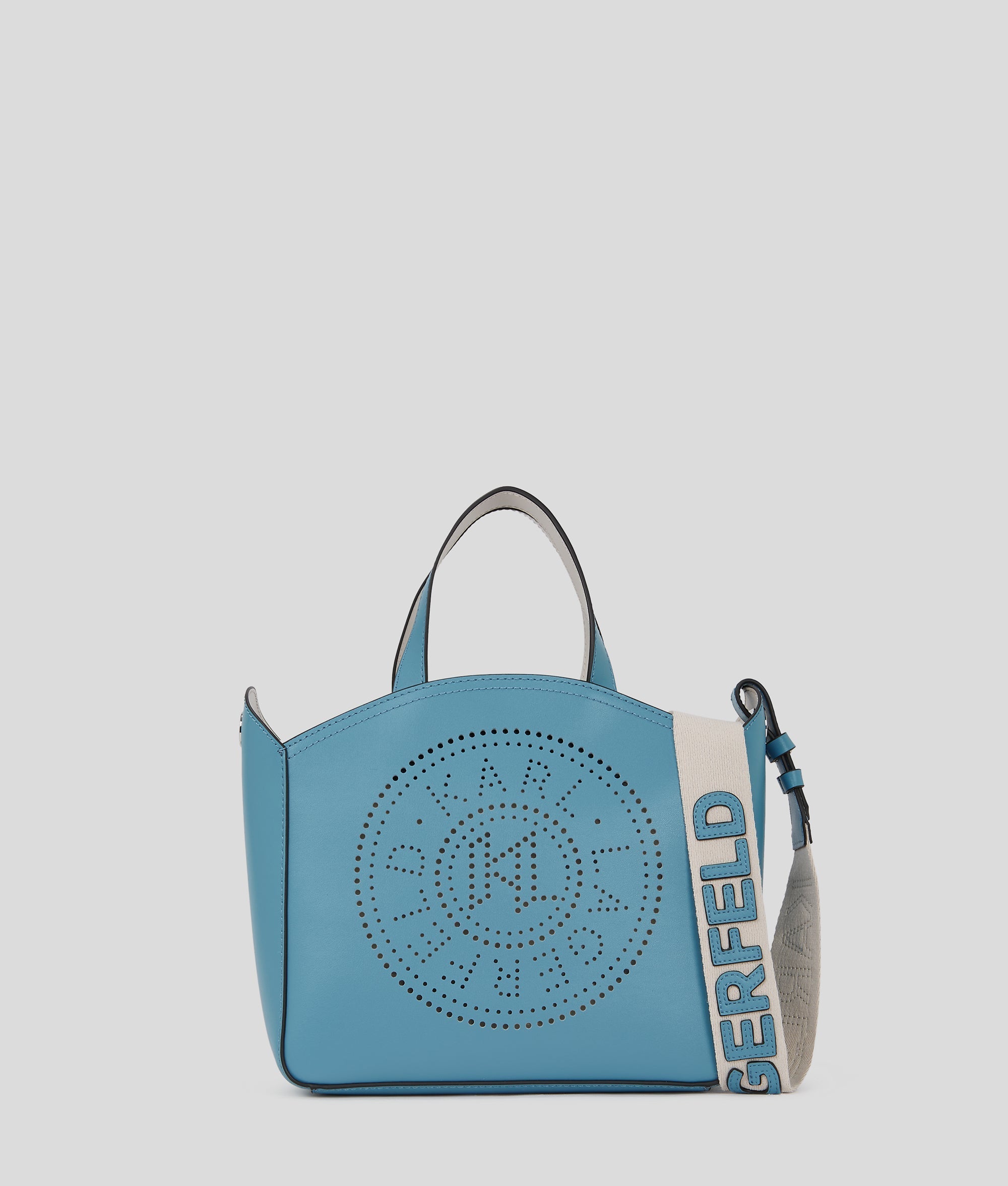 KarlLagerfeld Kcircle Perforated Small Tote Bag Dark Still Water