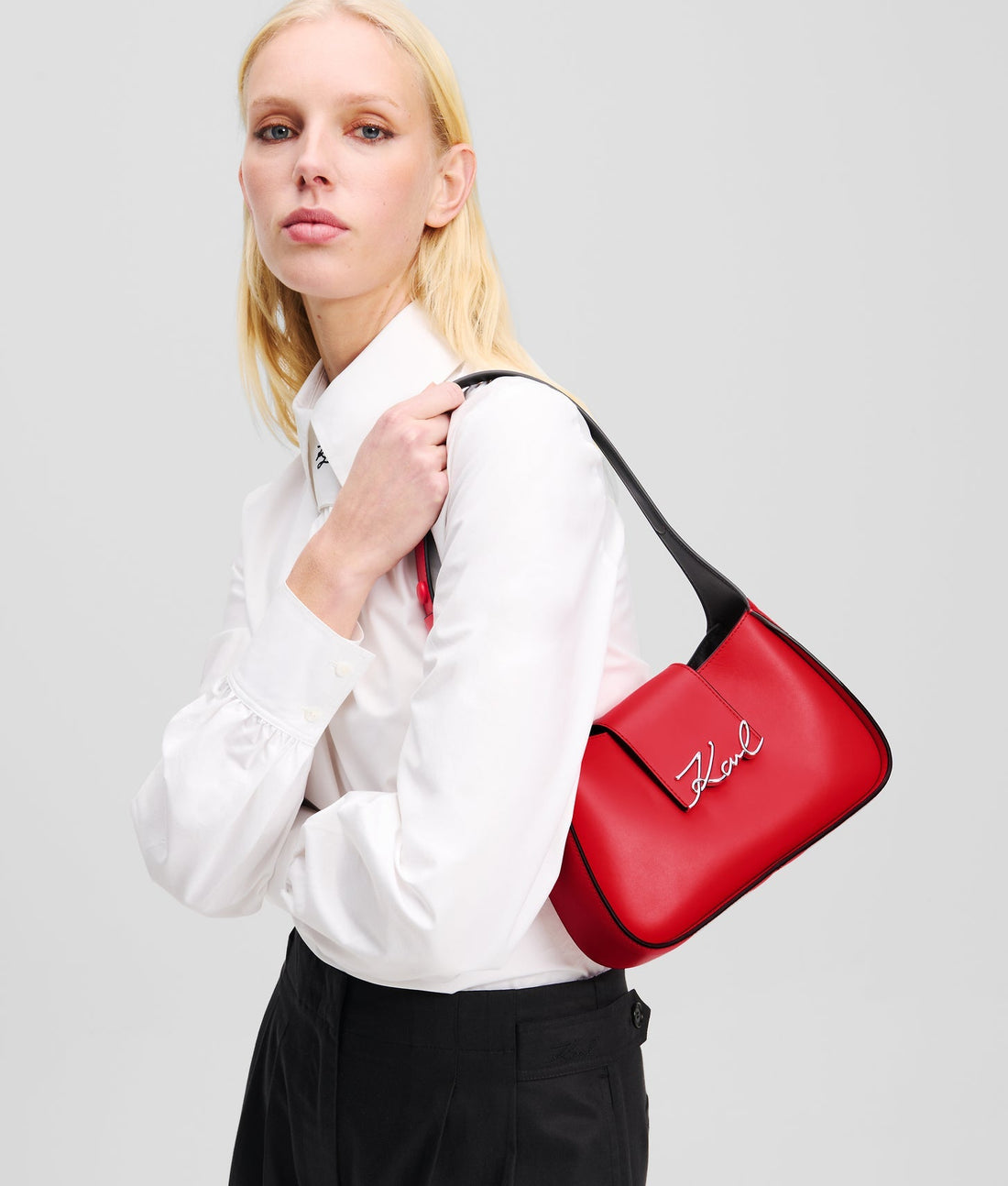 KarlLagerfeld Ksignature Small Shoulder Bag Hibiscus