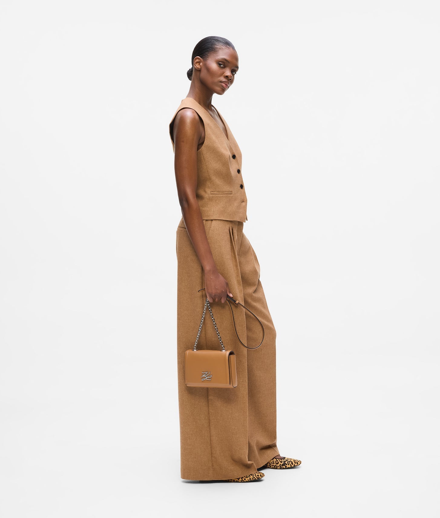 KarlLagerfeld Kautograph Crossbody Bag Caramel