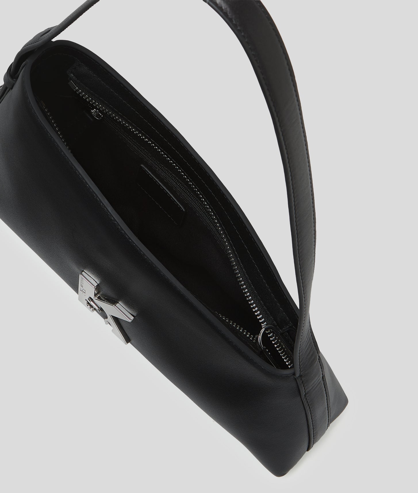 KarlLagerfeld Geo Leather Shoulder Bag Black