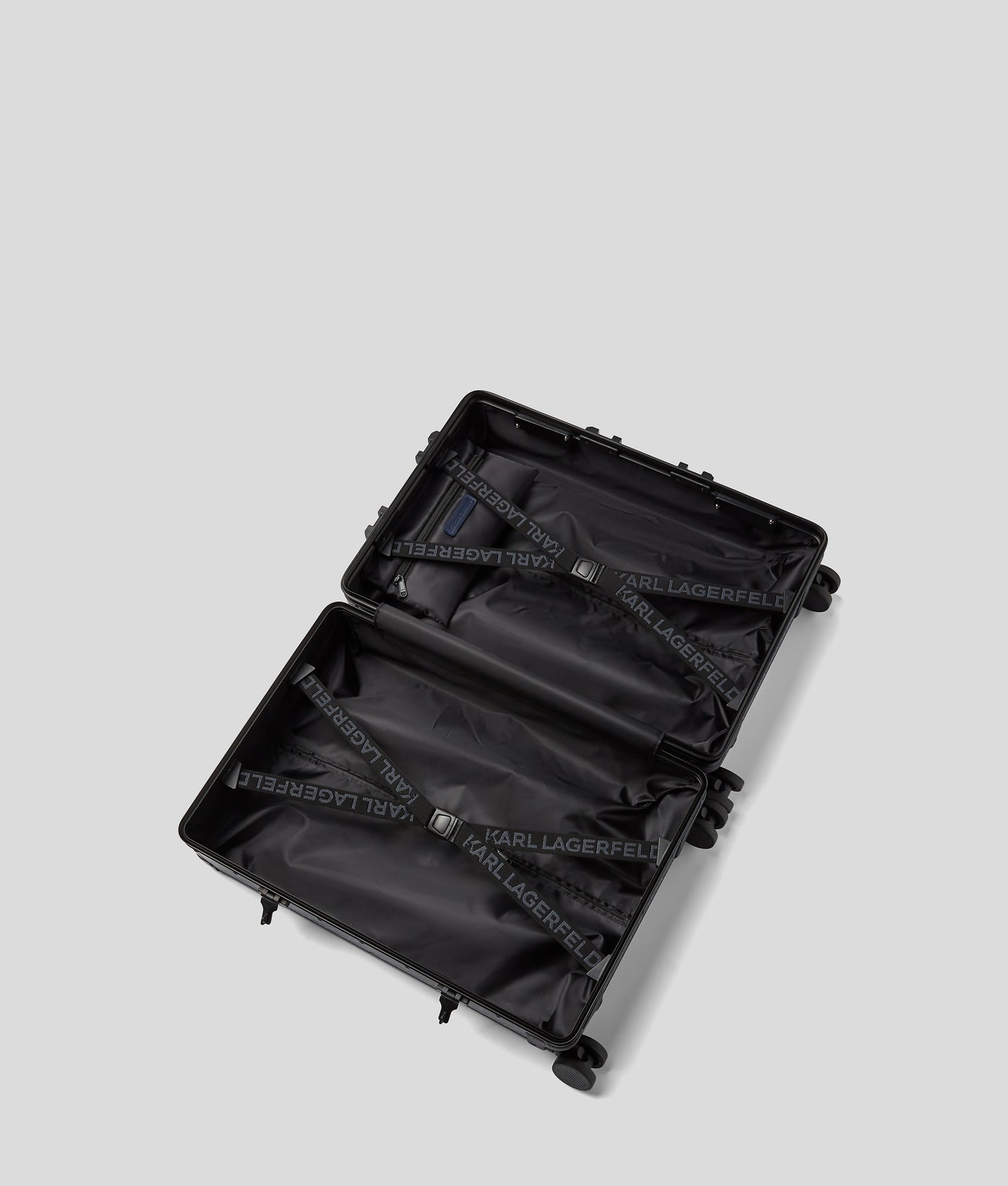 KarlLagerfeld Kvoyage Hard-Shell Trolley Case Navy Blue Monogram