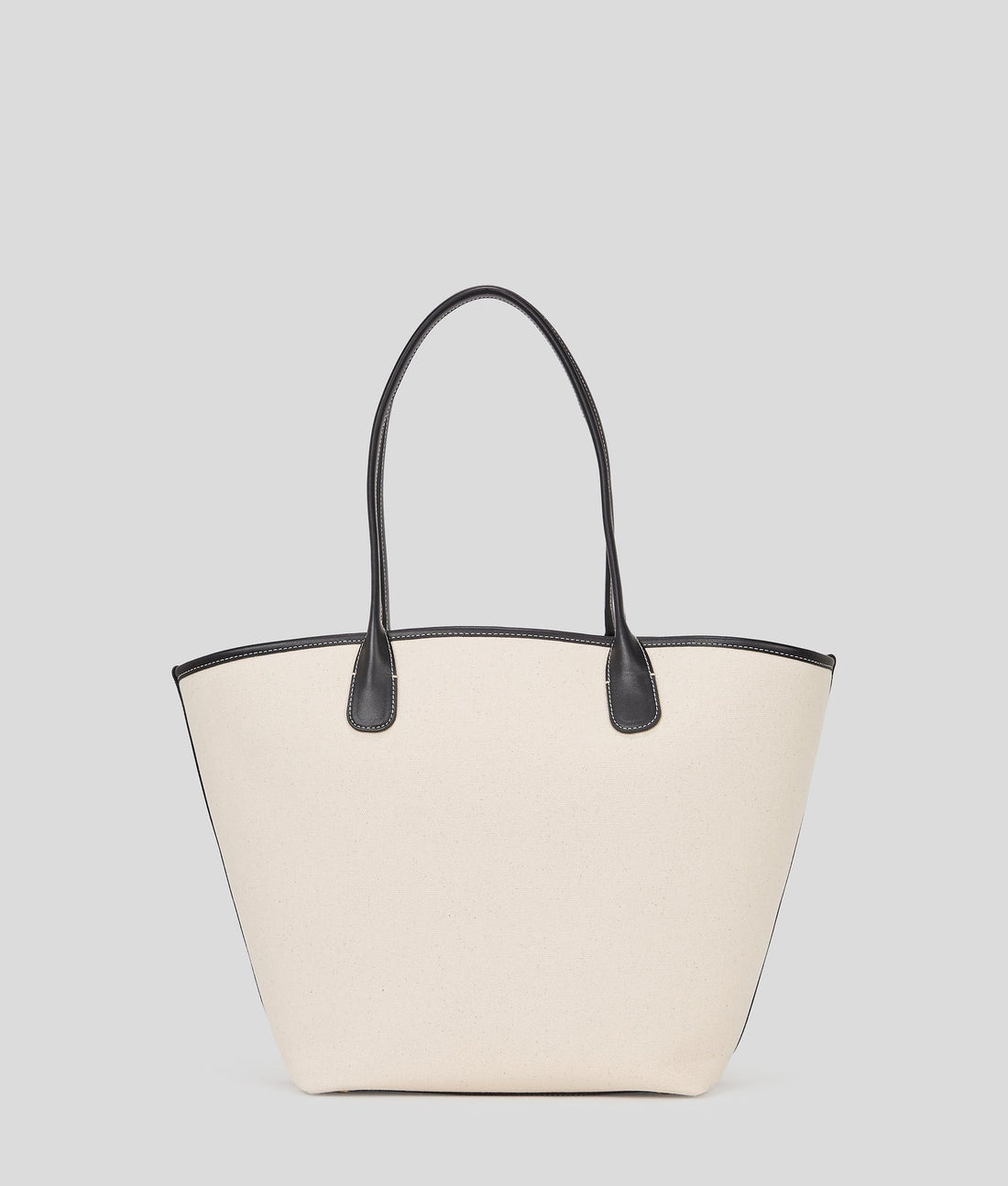 KarlLagerfeld Hotel Karl Medium Canvas Tote Bag Natural/Black