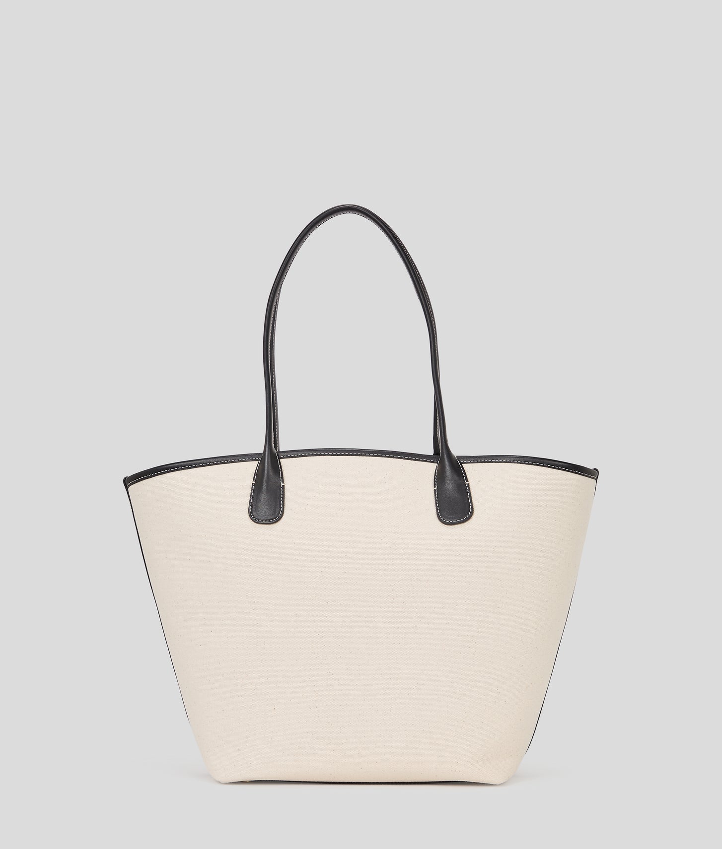 KarlLagerfeld Hotel Karl Medium Canvas Tote Bag Natural/Black