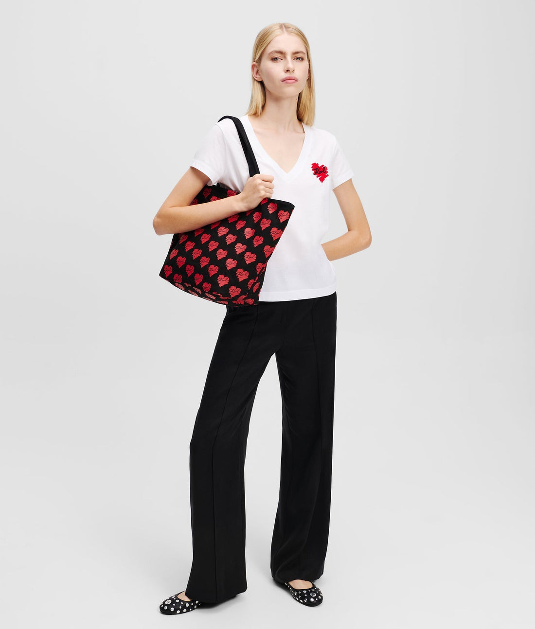 KarlLagerfeld Kheart Reversible Shopper Black