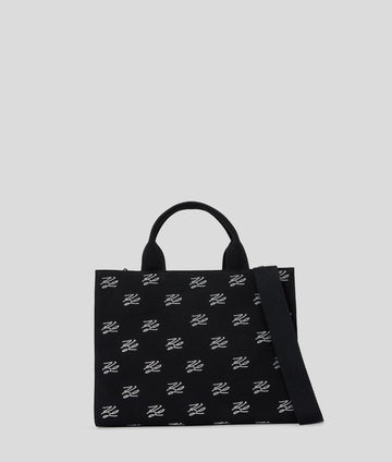 KarlLagerfeld Kautograph Square Medium Tote Bag Black Embellishment