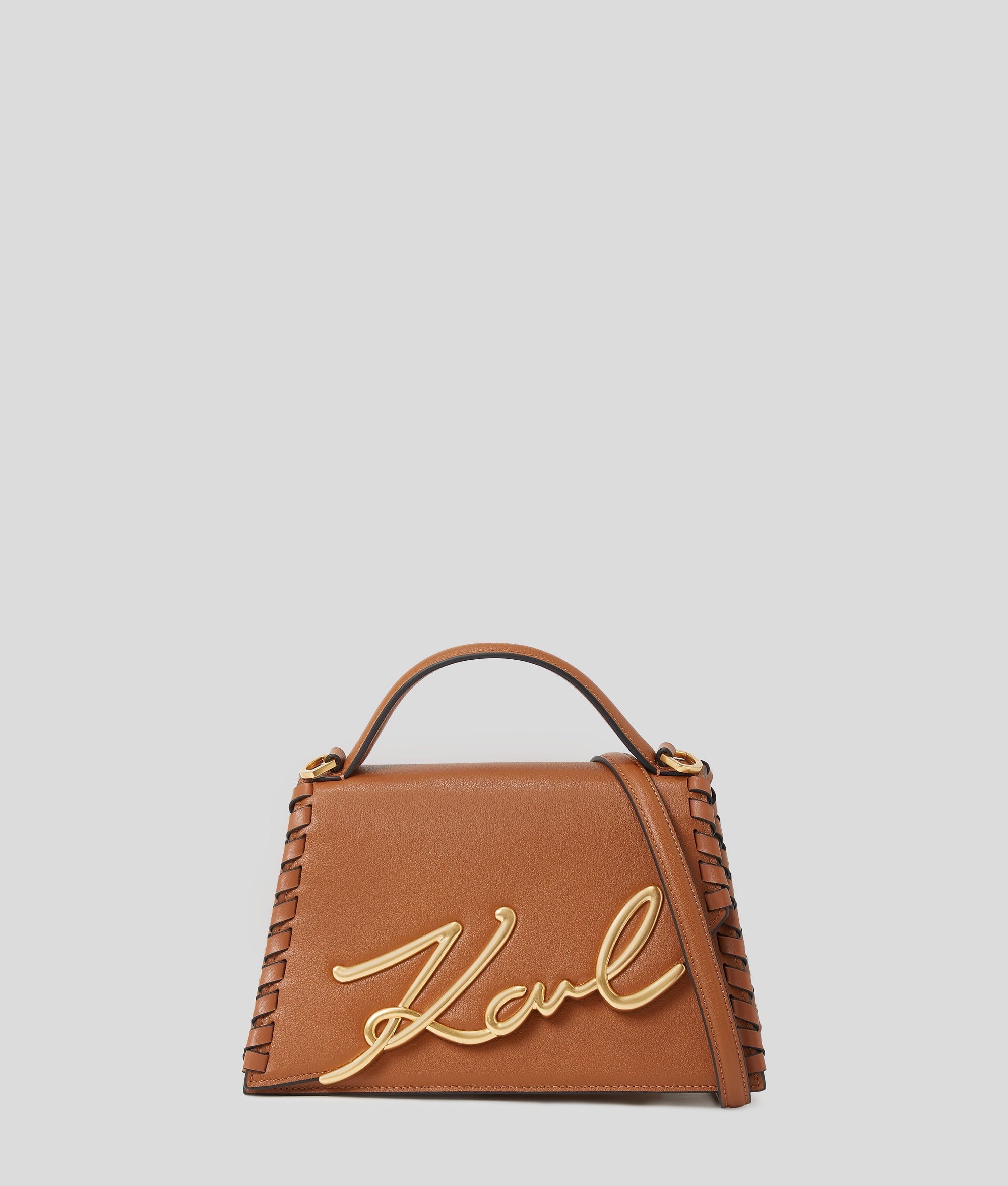 KarlLagerfeld Ksignature Medium Crossbody Bag Dark Tan