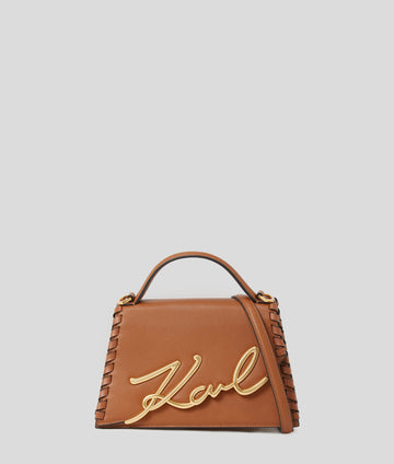 KarlLagerfeld Ksignature Medium Crossbody Bag Dark Tan