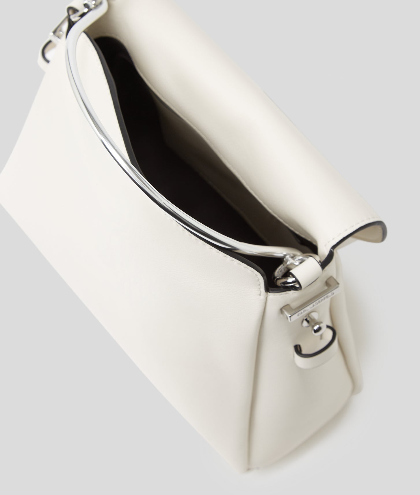 KarlLagerfeld Kl Studio Small Top Handle Bag Off White