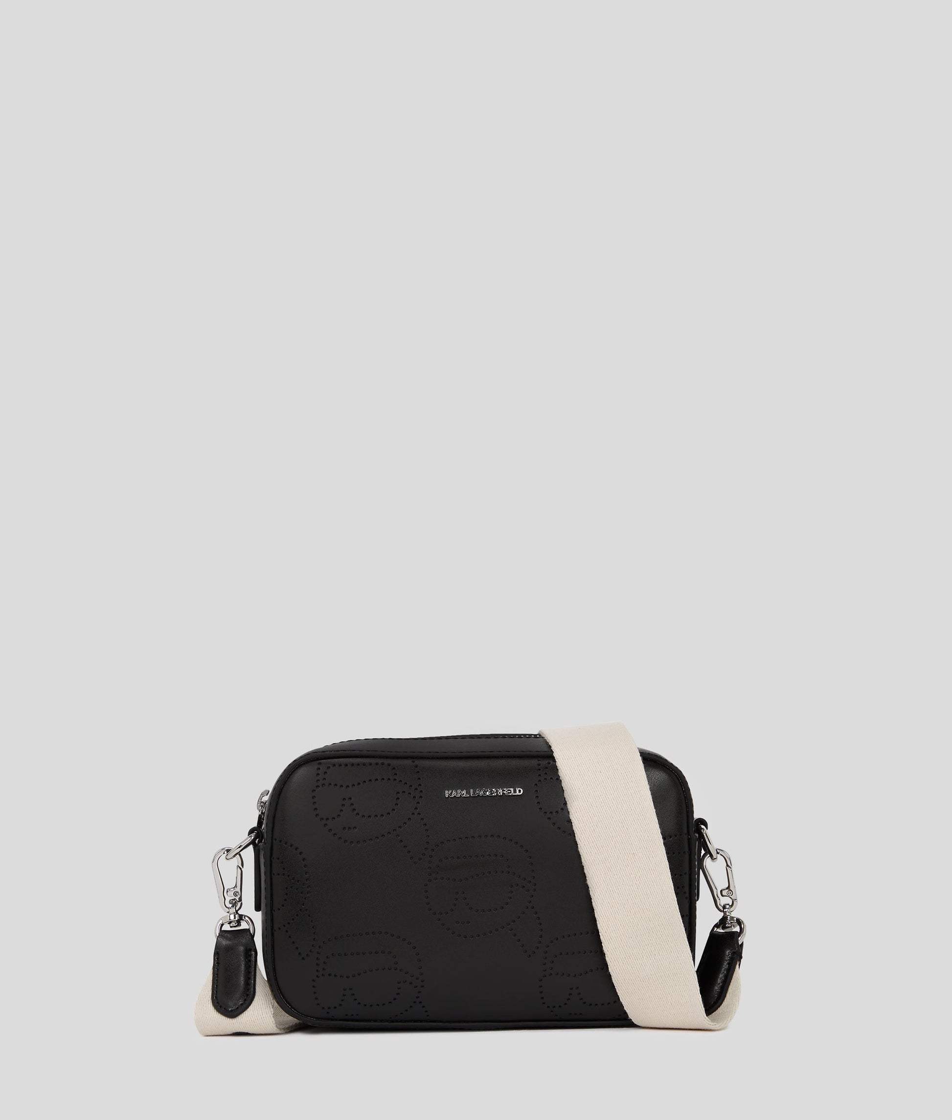 KarlLagerfeld Ikon Perforated Camera Bag Black