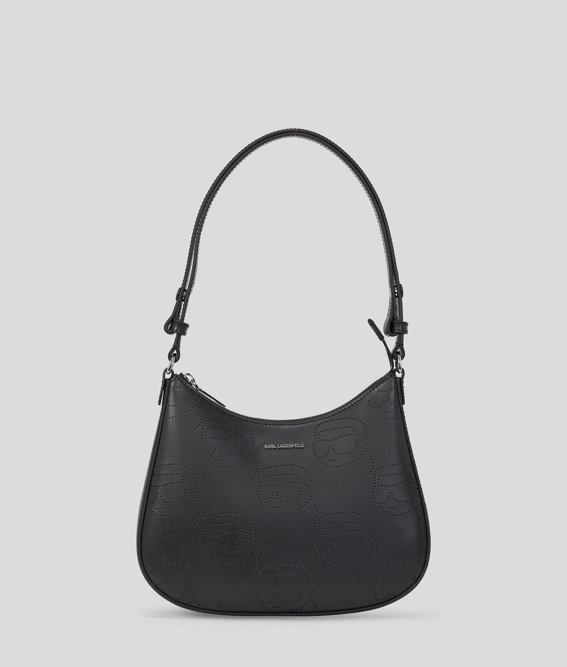 KarlLagerfeld Ikon Perforated Shoulder Bag Black