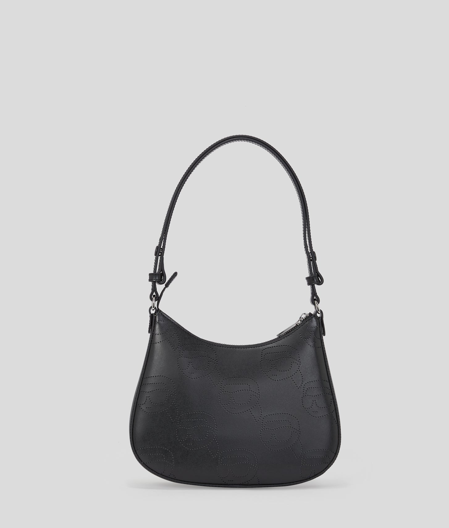KarlLagerfeld Ikon Perforated Shoulder Bag Black